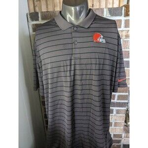 Cleveland Browns On Field NIKE NFL Dri-Fit Polo 2XL Golf Shirt Brown Football